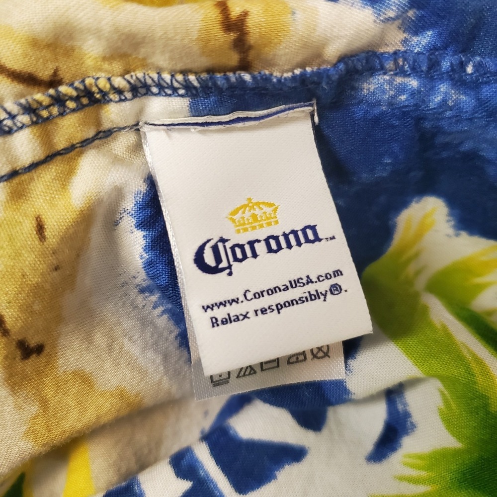 Corona Beer Shirt‎ Mens XL Hawaiian Tropical Resort Casual Button Up Luau Party - Picture 5 of 8